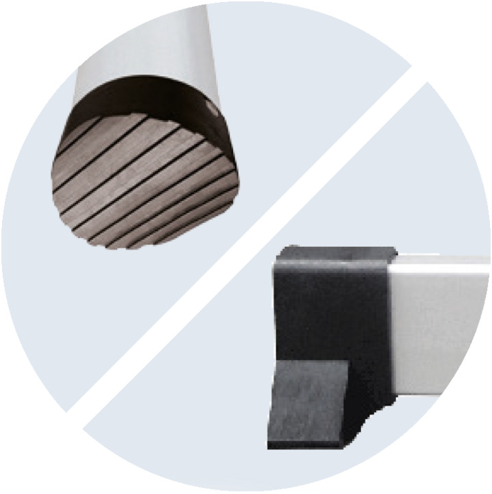 Anti-slip footpads or stabiliser bar (depending on the model)