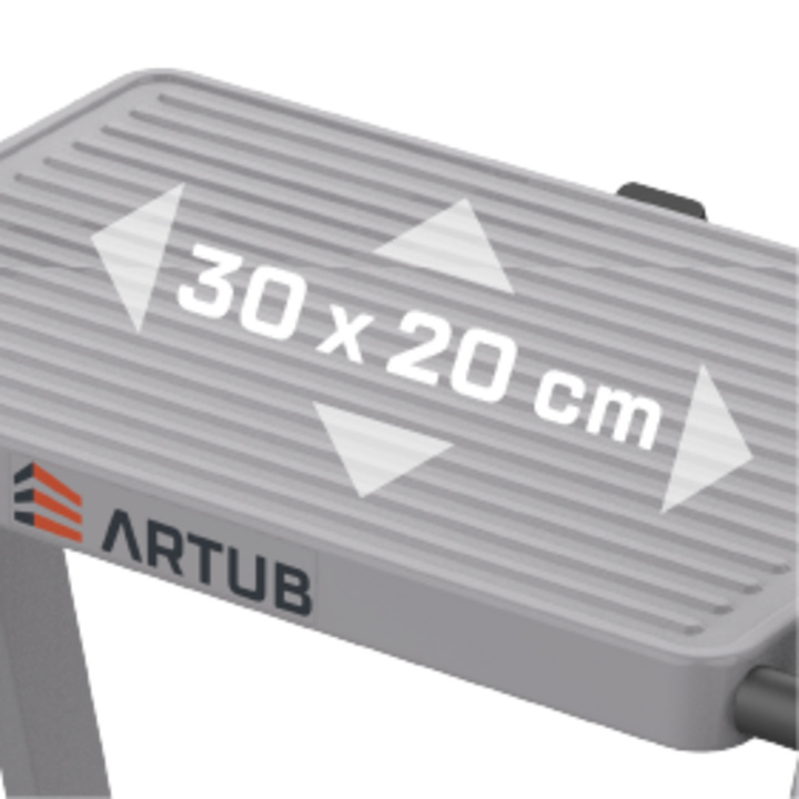 Wide 30 x 20 cm ribbed, anti-slip steps