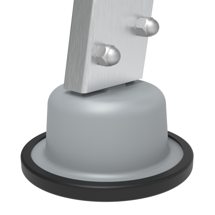 The wheels lock when the user climbs onto the platform