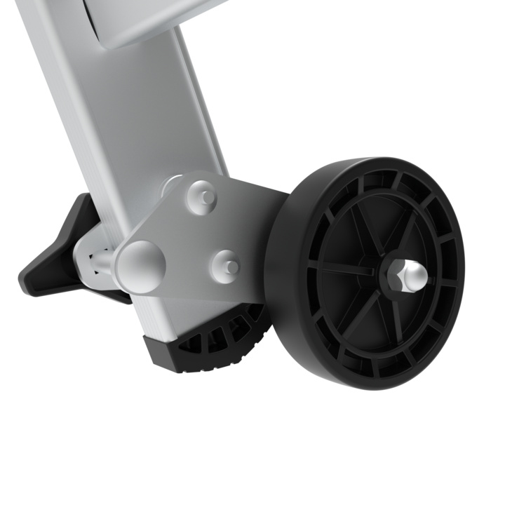Retractable rear transport wheels