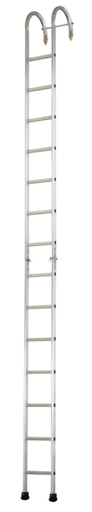 Escalera plegable de una sola sección con ganchos para bomberos