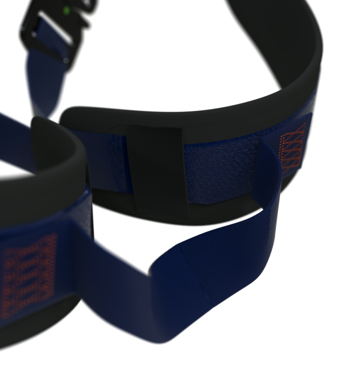 Padded thigh straps and sub-pelvic strap