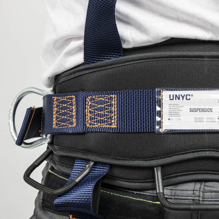 Padded support belt with 3 tool holder rings