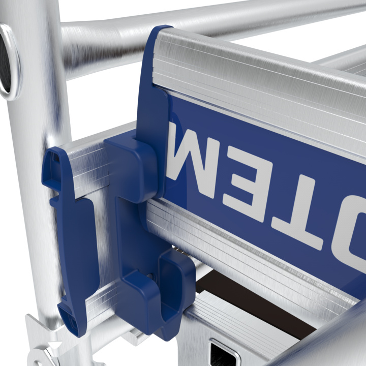 Easy assembly of the detachable aluminium toeboards, doesn't require any screws or tools