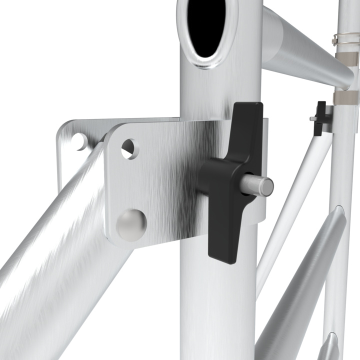 Stabilisers locking system with butterfly screw