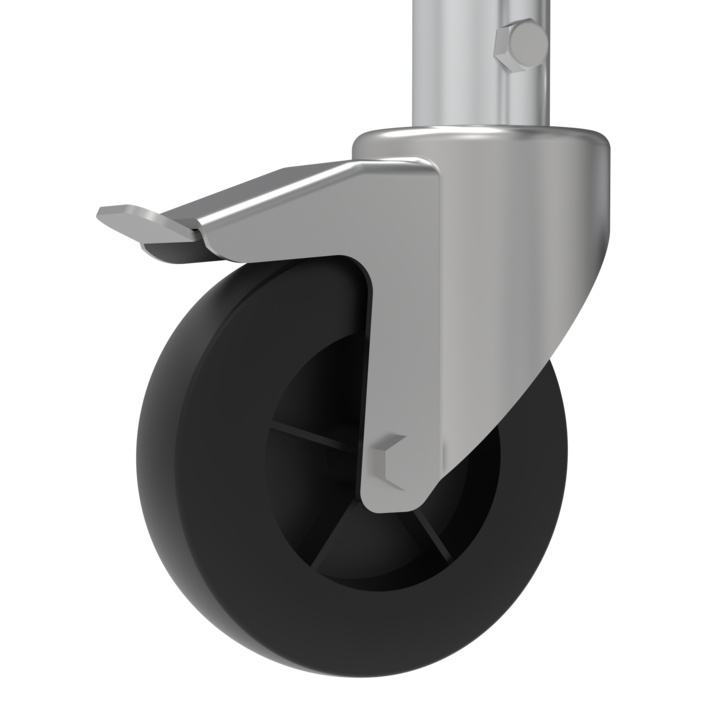 Roues antitraces pivotantes à freins